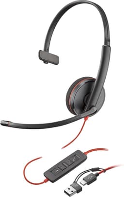 HP Poly Blackwire C3210 – Over-ear headset – Kabel – Mono – Zwart — thumbnail 5