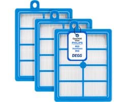 DEGG® - 3x Hepa filter geschikt voor Philips, Electrolux, AEG en Tornado - H13 voorheen H12 - Geschikt voor Performer, Power Pro, Jetmaxx series - Voor mensen met allergie - 3-PACK
