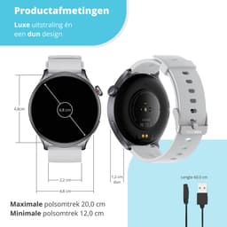 Nexvex® Ultra 2X Smartwatch voor Dames en Heren - Sporthorloge met Belfunctie - Bloeddrukmeter - Stappenteller - Sport Horloge met Hartslagmeter - Smart Watch Saturatiemeter - Bluetooth Activity Tracker - Android/iOS - 1.46 Inch - Wit Horlogebandje — thumbnail 3