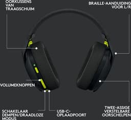 Logitech G435 LIGHTSPEED - Draadloze Gaming Headset - Bluetooth - PC, Mobile - Zwart — thumbnail 28
