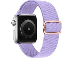 By Qubix - Geschikt voor Apple Watch bandje - Solo Loop Nylon bandje - Paars - Geschikt voor Apple Watch 38 mm / 40 mm / 41 mm / 42 mm - Smartwatch bandje - nylon - bandje iWatch