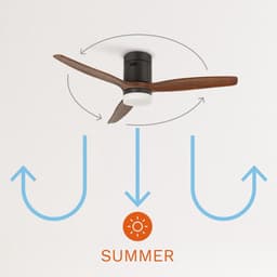 CREATE - Plafondventilator 40W silent Ø132 cm - Met Verlichting drie temperaturen - Met Wifi - Met Afstandsbediening - 6 Snelheden - Timer - Zomer/Winter functie - Zwart - WIND CALM — thumbnail 4