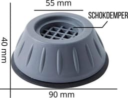 Thuys Wasmachine Dempers - Wasmachine Verhoger - Trillingsdempers - Anti Slip Trilmat - Schokdempers - Anti Trillingsmat - 4 Stuks - Grijs — thumbnail 3