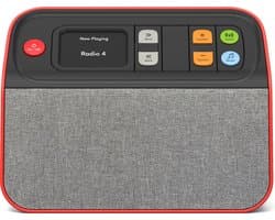BBrain Dementie DAB+ Radio - Speciaal voor Senioren en Ouderen met Dementie - Zeer Makkelijke Bediening - Zelfstand Muziek luisteren - Geen verwarrende Technologie  - Verander Gebruikerspaneel naar Behoefte tot Bediening met slechts één Knop -  Rood