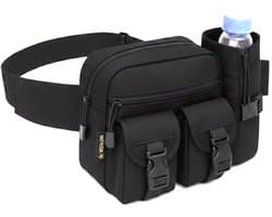 Vesta svr® Festival Heuptasje - Zwart met fleshouder Waterdicht - zie maattabel foto - Sport - Wandelen - Fietsen - Reizen - Vissen