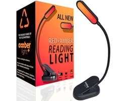 Oplaadbare Boekenleeslamp met Rood en Amber Licht voor Rustig Lezen