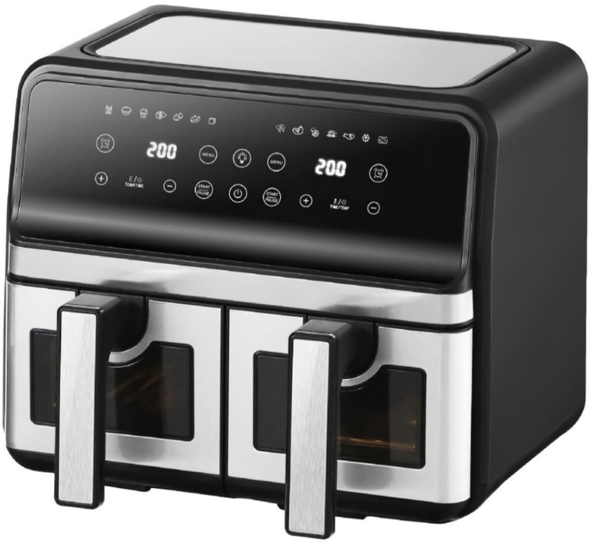 Swiss Pro+ Dubbele Airfryer Heteluchtfriteuse XXL Airfryer twee Kookvakken 8 Liter 1700 Watt Dual Zone Technologie Classic Edition Zilver Model 2026 SPAF8L2S — afbeelding 1