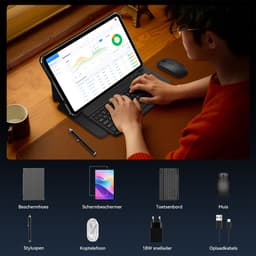 TABWEE Tablet - T60 Pro Tablet - 10000 mAh - 13.4 Inch FHD - met over-ear hoofdtelefoon - 24GB RAM - 256GB ROM - Android 15 Tablet - SD 2TB - 5G WIFI - Grijs — thumbnail 3