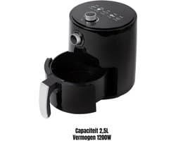 Florixa® Mini airfryer - Airfryer - Airfryer klein - Zwart - ‎27cm x 27cm x 32cm