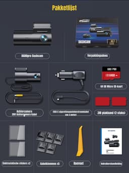 Aurixi® Dashcam Voor En Achter - Dashcam - Parkeermonitor - Nachtzicht - Zwart- ‎7cm x 3cm x 2cm — thumbnail 3
