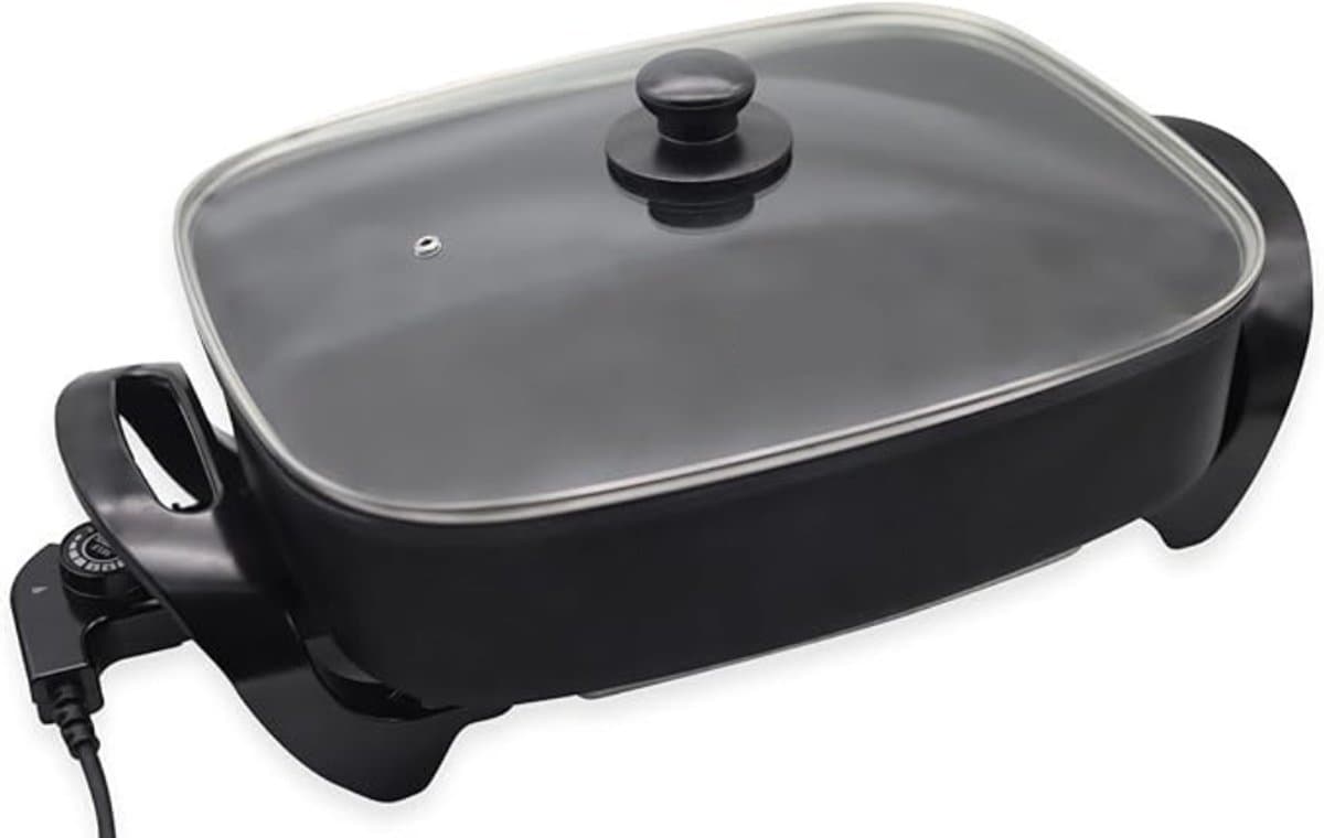 Aurixi® Partypan -Airfryer -Hapjespan - elektrische pan - 3 standen - Veelkleurig -8cm x 38cm x 30cm — afbeelding 1