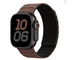Chocolade zwart horlogebandje smartwatch dames en heren magnetisch sport siliconen band Geschikt voor Apple Watch 38 mm / 40 mm / 41 mm / 42 mm (serie 10 / 11) tweekleurig design vervangende watch band