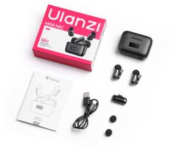 Ulanzi A200 Mini Mic Draadloze Microfoonset - Voor Smartphone & Tablet met USB-C - Met 2 Zenders en Oplaadcase - Extra licht en compact ontwerp - Draadloze telefoon microfoon - Zwart — thumbnail 2