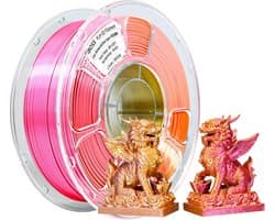 PLA+ Zijdeglans 3D Printer Filament in Vier Kleuren: Roze, Goud, Zilver en Koper