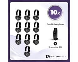 (Model 2026) Complete Set 10x Dolly Digital© BD Draadloze Koptelefoons voor groepen + T50 Zender | Silent Disco