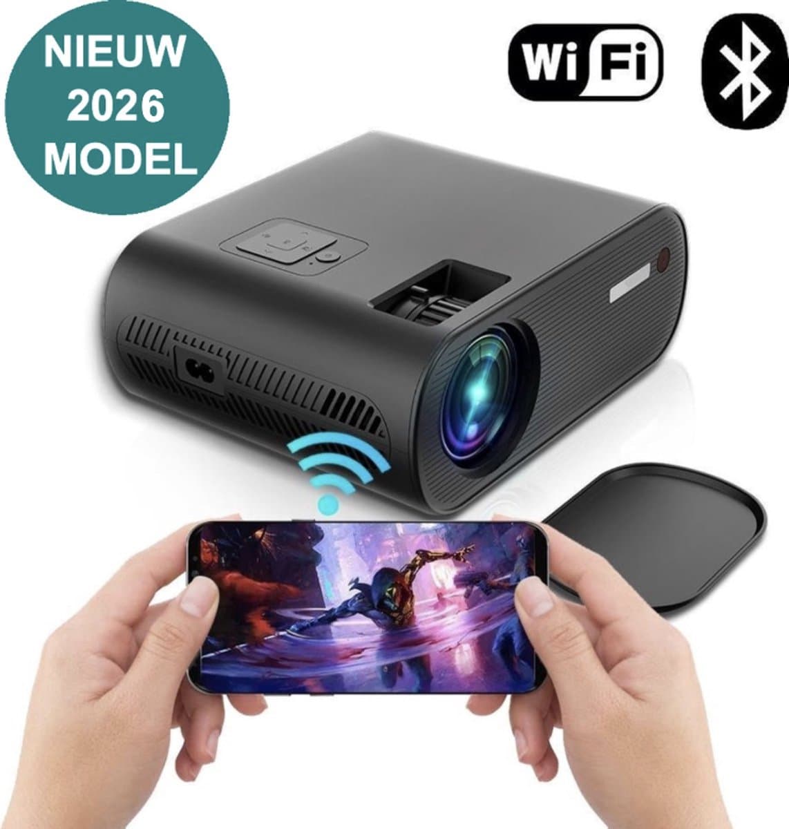 Upgrade | Mini Beamer - HD 1280 x 720P- Streamen Vanaf Je Telefoon Met WiFi - Mini Led Projector - Home Entertainment — afbeelding 1