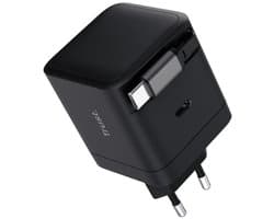 Trust Maxo 65W GaN USB-C Oplader – Intrekbare Kabel – Snellader voor Laptop, Tablet en Smartphone – Geschikt voor o.a. Lenovo, HP, Dell, Asus, Acer - Compact en Universeel – Zwart