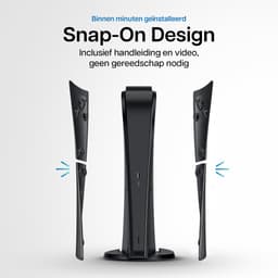 Playstation 5 Slim Faceplates Digital Edition (niet geschikt voor standaard PS5 & PS5 Pro) - Inclusief Mid Skin - Accessoires - Faceplate - Cover - Plate - Skin - Zwart — thumbnail 5