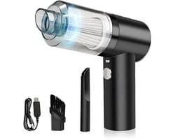 Handstofzuiger Snoerloos – Auto stofzuiger – 2 opzetstukken en HEPA filter – USB Oplaadbaar - Zwart