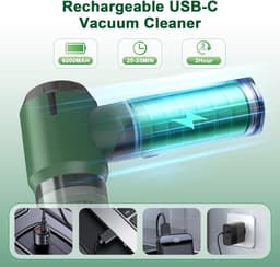 Sander Shop Handstofzuigerr, 15000PA met 3 Instelbare Niveaus, 4 in 1 Handheld Stofzuigers - 6000mAh Krachtige Auto Stofzuiger, voor Thuis, Auto, Kantoor, Huisdier — thumbnail 2