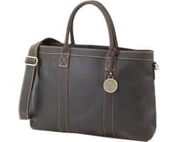 DE LAMASSU® Leren Laptoptas 16 Inch – Echt Leer Aktetas / Schoudertas – Business Tas voor Werk, Laptop en A4 Documenten – Unisex