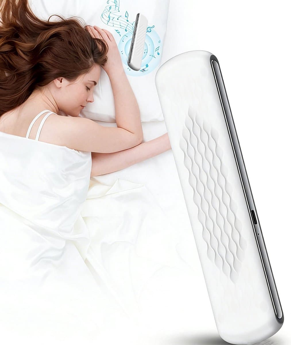Slaapsprekers - Slaapkussenluidspreker - Onderkussen Bluetooth Speaker - Mini-slaaphulpmiddel - Botgeleiding Technologie - Bluetooth-luidspreker - Witte Ruis - Timer - 20 Uur Speeltijd - Met volumeregeling - Geschikt voor diepe slaap - Wit — afbeelding 1