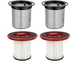 Vervangingsfilter - 2+2 Stuks - Geschikt voor Bosch Unlimited Serie 7 Draadloze Stofzuiger - BKS711XXL BBS711W BBS712A BCS711GB BKS711MALL - HEPA-filter - Wasbaar - RVS - Voorfilter+Hoofdfilter