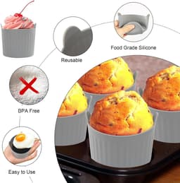 12 stuks siliconen muffinvormen voor airfryer, herbruikbare bakvorm, siliconen vormen voor muffins, cake en eieren — thumbnail 11