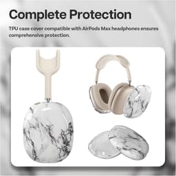 Beschermhoes voor Over-Ear Hoofdtelefoon - Zacht TPU - Krasbestendig - Keramisch Wit — thumbnail 5