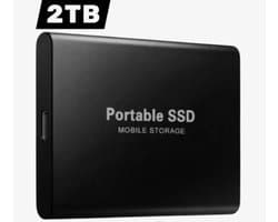 Draagbare SSD Externe Harde Schijf - draagbare SSD - 2TB aan Opslag - Pc storage - Opslag extern pc of laptop - USB 3.1- type C - Portable SSD Mobile storage - Smart Portable - externe SSD