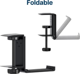 2 stuks Koptelefoon Houder voor onder Bureau – Koptelefoon Standaard – Verstelbare Headset Stand – Headset Hanger – Hoofdtelefoon Houder Bureau – Universele Hoofdtelefoon Haak - Zwart Aluminium，zwart — thumbnail 3