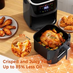 Jently air fryer - elektrische friteuse - anti-aanbakmand - familiegrootte - touch screen - 8 in 1 - 7 liter — thumbnail 7