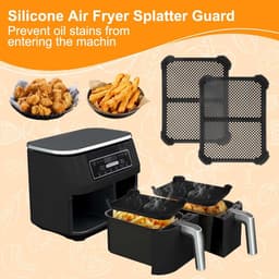 2 stuks Spatbeschermer voor airfryer - geschikt voor Ninja Foodi Max Dual Zone AF400 & AF45 - siliconen - effectieve vetspatbeschermer - herbruikbaar — thumbnail 2