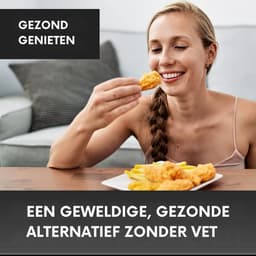 SNJY® Airfryer XXL - Airfryer Dubbel - Heteluchtfriteuse - Airfryer Dubbele Mand - 1450 Watt - Zwart/RVS — thumbnail 7