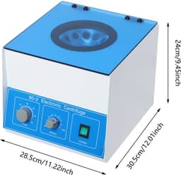 Desktop Lab Centrifuge – Elektrische Tafelmodel Centrifuge – Professioneel Gebruik – Blauw/Wit – Koudgewalst Staal – 28,5 x 30,5 x 24 cm – 12 x 20 ml Adapters – Instelbare Snelheid 0-4000 RPM – Timer 0-60 Min – Veiligheidszekering — thumbnail 5