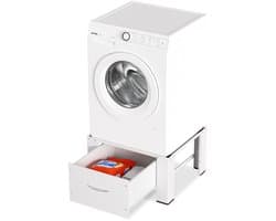 Wasmachine verhoger-150kg Capaciteit Wasmachine Standaard Metalen Basisframe met Lades-Anti-slip Schokabsorberende Hoekbeschermers voor Veilige Plaatsing-Geschikt voor Wasmachines, Drogers en Koelkastbases.
