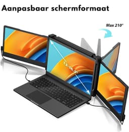 Aurixi® Krachtige en Professionele Portable Monitor Pro 2024 - Full HD - 13” / 16.5” Tri-Screen - Laptop Scherm Uitbreider - Inclusief Beschermhoes en Kabels - Zwart -23cm x 33cm - 3cm — thumbnail 1
