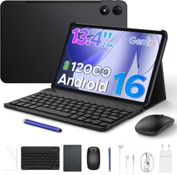 Aorlym P13 Pro - Tablet - 12 GB RAM + 256 GB ROM (2 TB/TF) - 13,4 inch tablet FHD+ 120 Hz - Android 16 - UNISOC T7280 - 12000 mAh - 4G LTE - Wi-Fi 5 - Bluetooth 5.0 - Inclusief toetsenbord, muis, Stylus en hoesje - Dubbele luidsprekers - Zwart — thumbnail 1