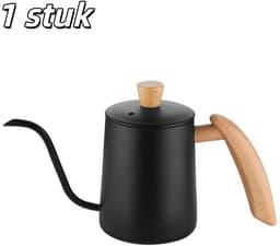 1 stuk - Koffiezetapparaat - Roestvrij staal - Filterkoffiezetapparaat - Gegradueerd - Smalle tuit - Koffieapparatuur - Klein filterkoffiezetapparaat - Geschikt voor het zetten van koffie - 350 ml - Zwart — thumbnail 1