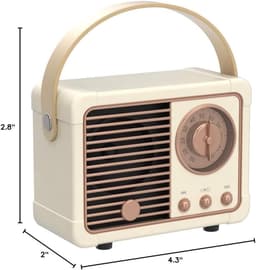 Retro Bluetooth-luidspreker, draagbare draadloze luidspreker, helder stereogeluid, rijke bas, vintage design, perfect verjaardagscadeau voor een meisje (zwart). — thumbnail 4