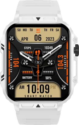 Knobbout 1.95” Smartwatch – Bluetooth Bellen - Hartslag - Bloeddruk & SpO₂-meting - AI Spraakassistent- Bluetooth 5.2 - 340mAh batterij - Wit — thumbnail 3