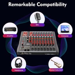 Rolu Mengpaneel – Mengpaneel Mixer – Professionele 8-Kanaals Mixer – 48V Fantoomvoeding – Compact & Draagbaar — thumbnail 3