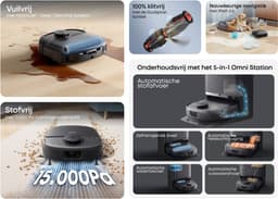 eufy Nieuw 2026 Robotstofzuiger met Dweil C28 Omni, HydroJet-zelfreinigende Dweilrol, Upgrade van X10 Pro, 15.000 Pa Zuigkracht, Alles-in-één Station, Automatisch Dweilen en Drogen, AI-obstakeldetectie — thumbnail 19
