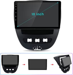 Junsun Android 15 Autoradio Geschikt voor Peugeot 107 Toyota Aygo Citroen C1, 4+64GB, Draadloos Carplay & Android Auto - 10.1 Inch HD IPS Touchscreen, Bluetooth, GPS Navigatiesysteem, WiFi, Subwooferkabel & Microfoon, DSP, FM, Octa-core processor — thumbnail 2