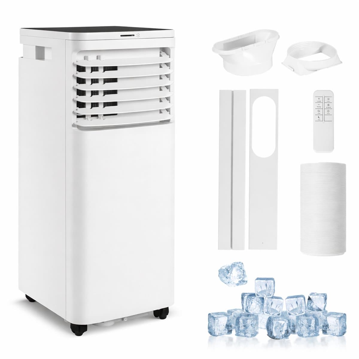 NETTLIFE Mobiele Airco 3-in-1 | 7000 BTU | Met Afvoerslang | Afstandsbediening LED Display Timer Wielen & Draaggreep | Voor Ruimtes Tot 25 m² — afbeelding 1