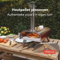 KitchenBrothers Pizza Oven - Houtgestookt - Tafelmodel - Met Beschermhoes - PFAS-vrij - Inklapbaar - Pizzasteen - tot 460°C Pizza maker - Complete Set - Pizzaoven voor Buiten - RVS — thumbnail 2