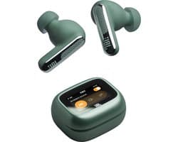JBL Live Beam 4 – Draadloze Oortjes met Noise Cancelling – Smart Case met Touchscreen – Draadloos Bluetooth Oordopjes – 48 uur – Waterdicht – IP55 - Groen