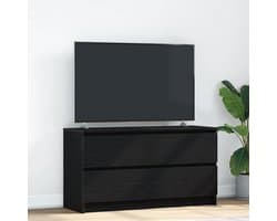 TV Kast - Mediabord Dressoir - Woonkamer Meubel - Sterk Hout Materiaal - 100 x 35 x 54 cm - Zwart