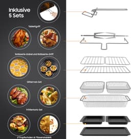 Airfryer – Heteluchtfriteuse – Friteuse – Heteluchtoven – Gezond Koken – 23L XXL Inhoud – Dual-Zone Met Koekprogramma’s & Verlichting — thumbnail 3