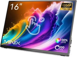 MINIX SF16 16” Portable Monitor - Touchscreen - IPS Beeldscherm - Inclusief Beschermhoes - Full HD - sRGB - HDMI - Zwart — thumbnail 1